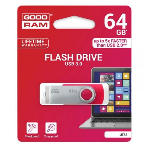 Goodram UTS3 Lapiz USB 64GB USB 30 Rojo