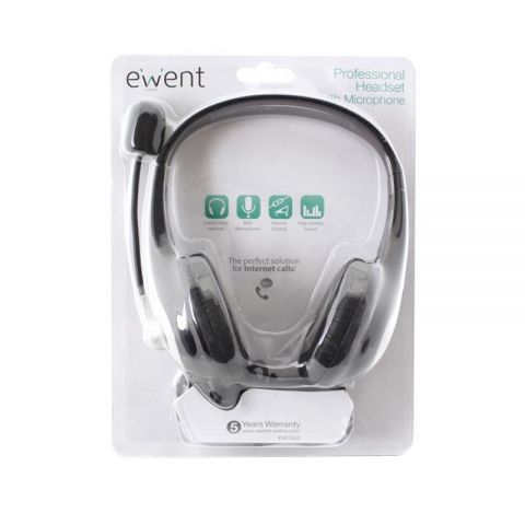 EWENT EW3562 Auriculares Microfono Stereo negro